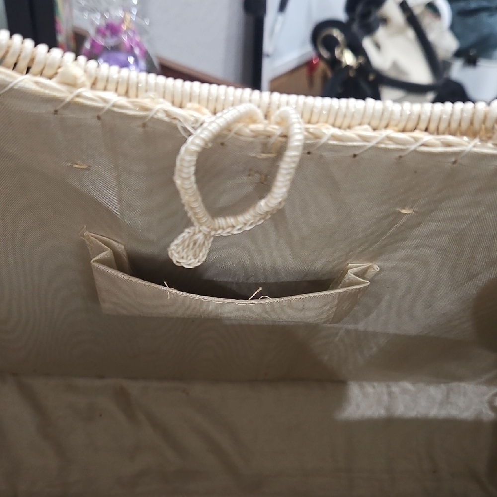 Chic Floral Embellished Woven Shoulder Bag - Picture 12 of 15